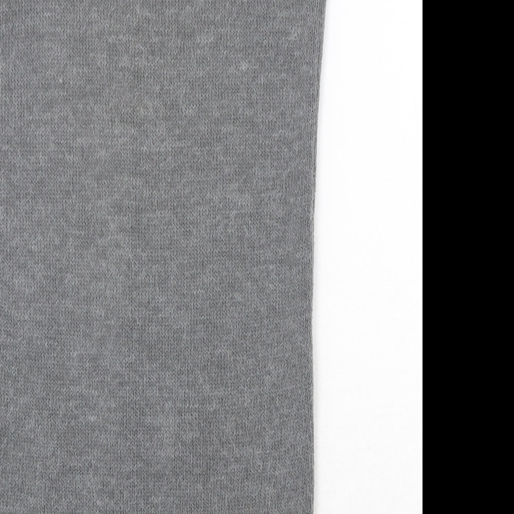 Topshop Womens Grey Acrylic Jumper Dress Size 8 V-Neck Pullover