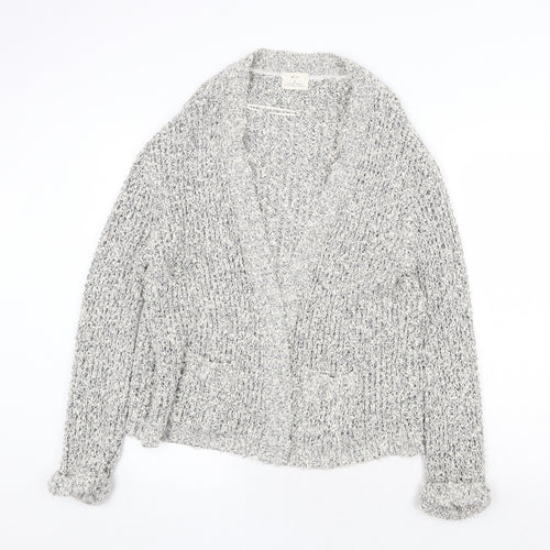 H&M Womens Grey V-Neck Acrylic Cardigan Jumper Size S