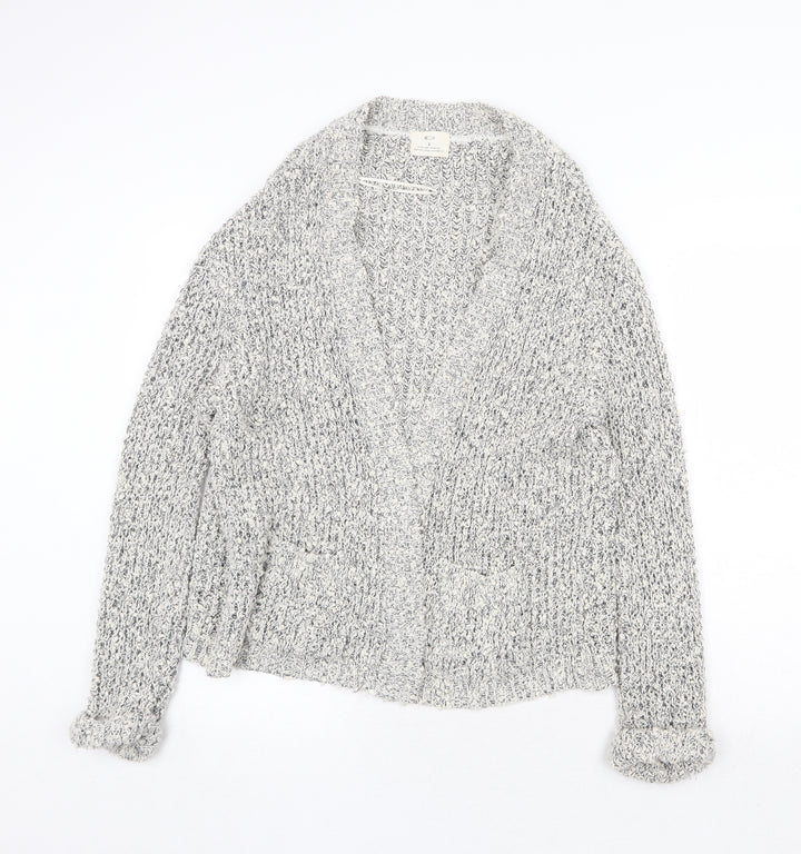 H&M Womens Grey V-Neck Acrylic Cardigan Jumper Size S