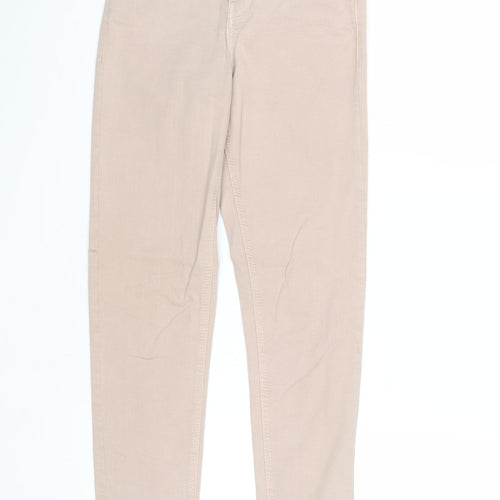 Topshop Womens Beige Cotton Skinny Jeans Size 25 in Regular Zip