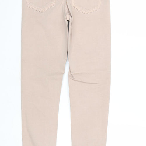 Topshop Womens Beige Cotton Skinny Jeans Size 25 in Regular Zip