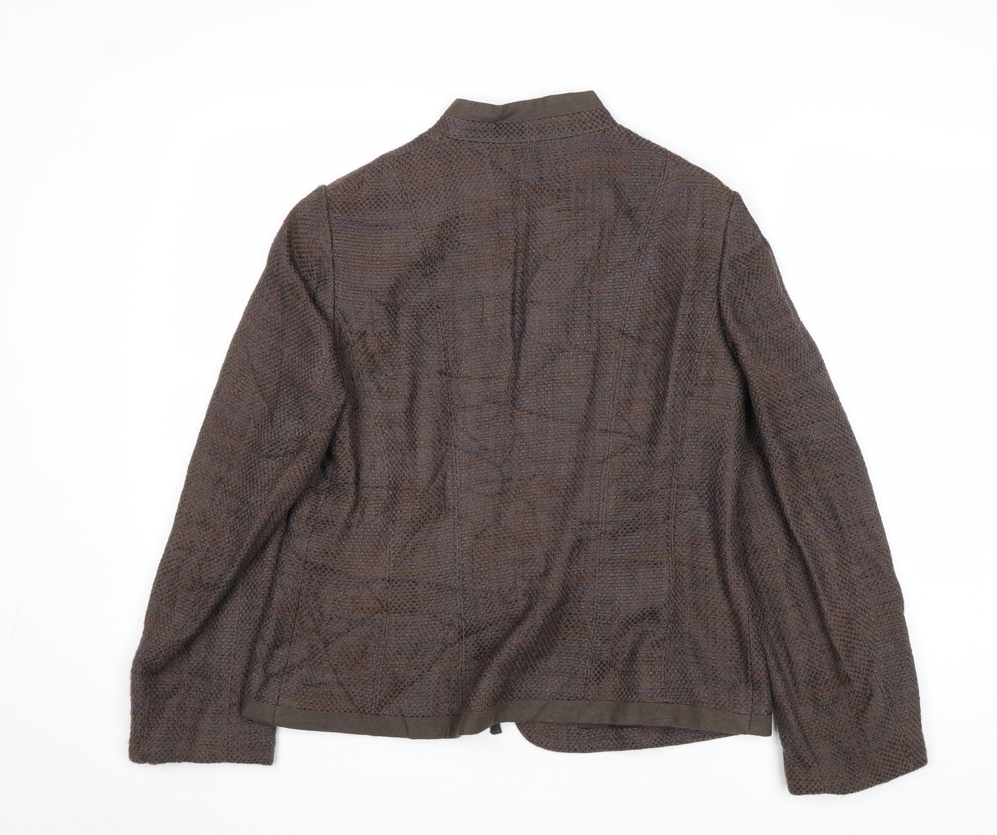 Debenhams Womens Brown Geometric Jacket Blazer Size 14 Tie