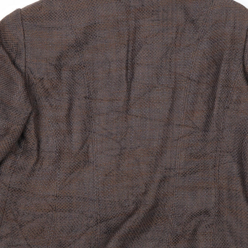 Debenhams Womens Brown Geometric Jacket Blazer Size 14 Tie