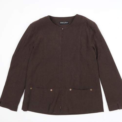 Joella Di Marco Womens Brown Jacket Size M Zip