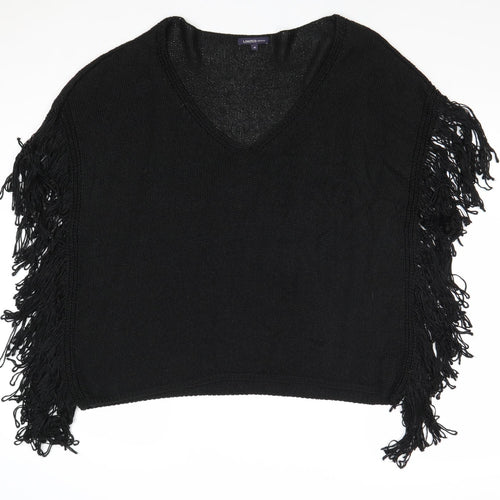 Marks and Spencer Womens Black V-Neck Acrylic Pullover Jumper Size 10