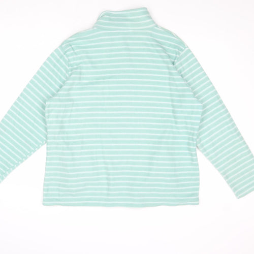 Anne De Lancay Womens Green Striped Jacket Size L Zip