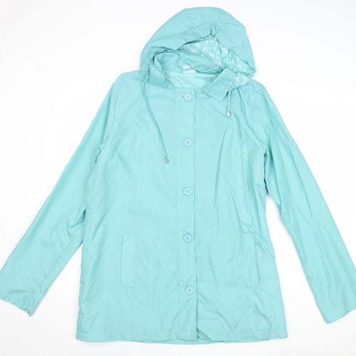 Anne De Lancay Womens Blue Jacket Size 10 Buckle