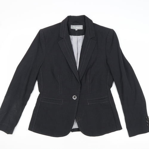 Marks and Spencer Womens Grey Polyester Jacket Blazer Size 10
