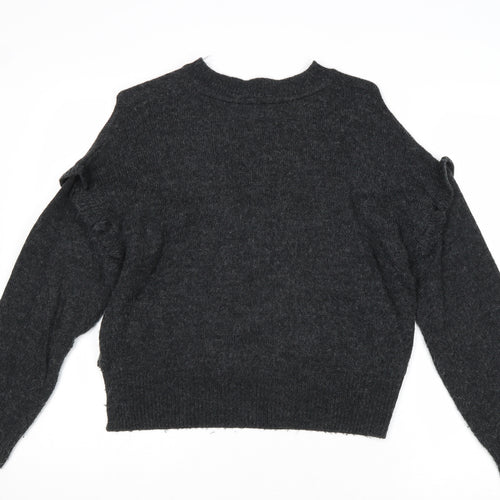 Cooperative Womens Grey Round Neck Acrylic Pullover Jumper Size XS