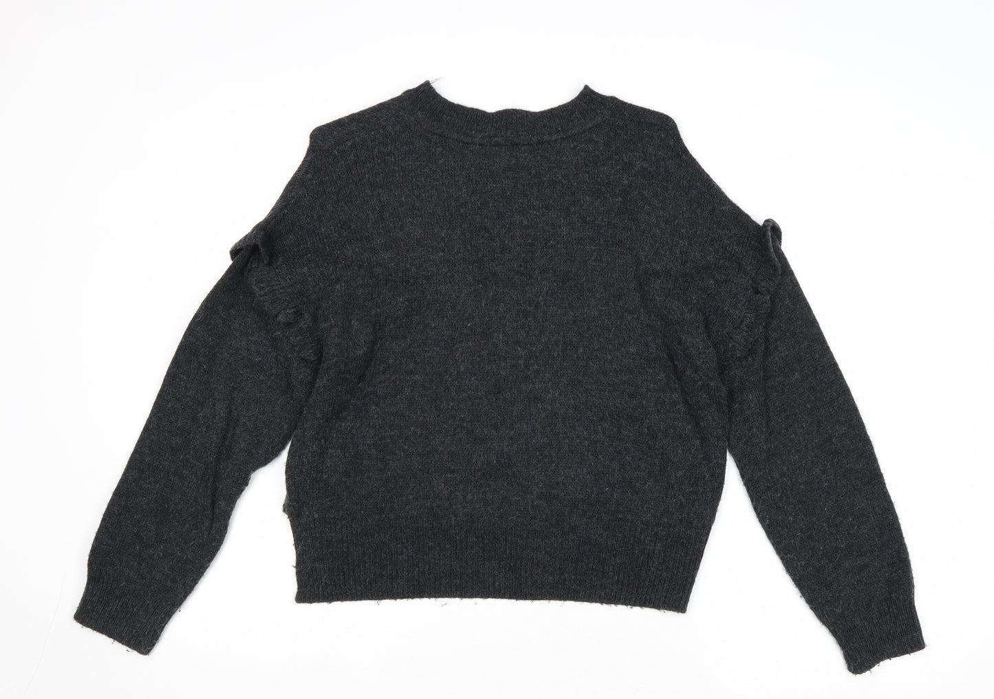 Cooperative Womens Grey Round Neck Acrylic Pullover Jumper Size XS