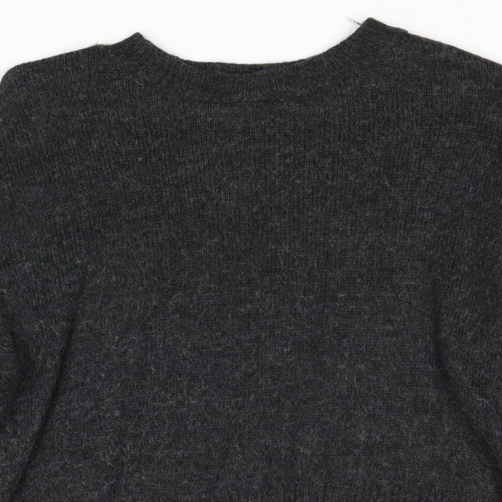 Cooperative Womens Grey Round Neck Acrylic Pullover Jumper Size XS