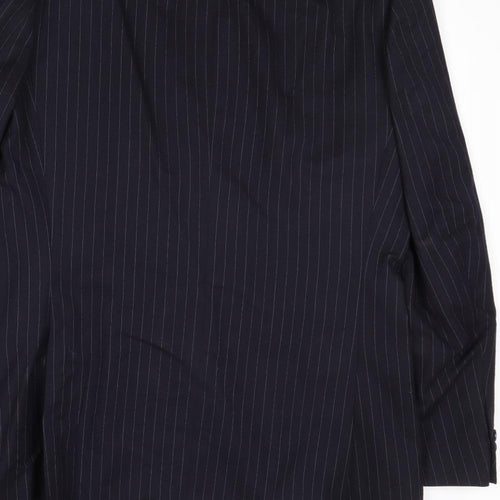 St Michael Mens Blue Striped Wool Jacket Suit Jacket Size 40 Regular
