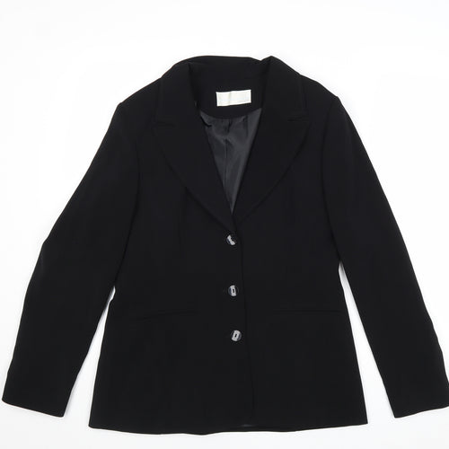 AMARANTO Womens Beige Polyester Jacket Blazer Size 12