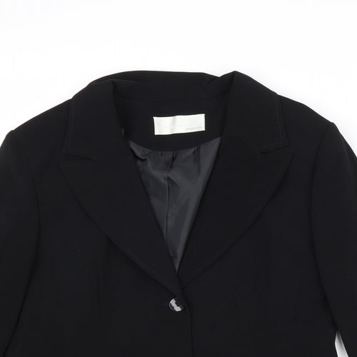 AMARANTO Womens Beige Polyester Jacket Blazer Size 12