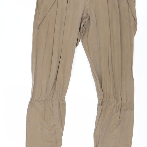 Topshop Womens Brown Lyocell Trousers Size 8 Regular Zip