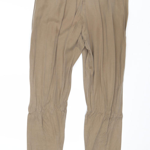 Topshop Womens Brown Lyocell Trousers Size 8 Regular Zip