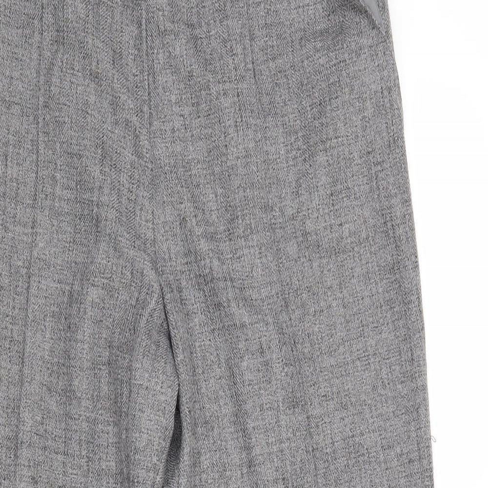 marks and Womens Grey Polyester Trousers Size 16 Regular