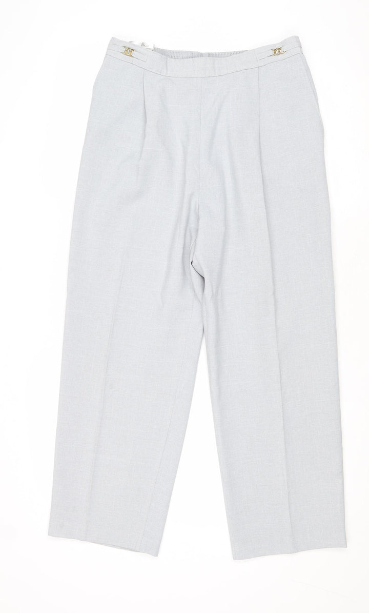BHS Womens Grey Polyester Trousers Size 14 Regular