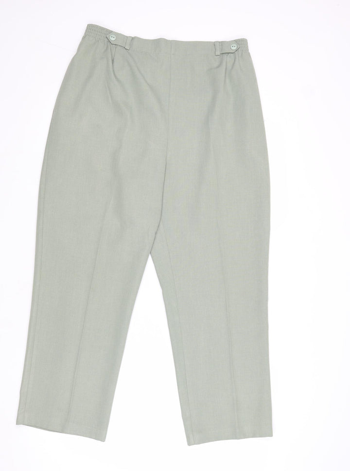 BHS Womens Green Polyester Carrot Trousers Size 14 Regular