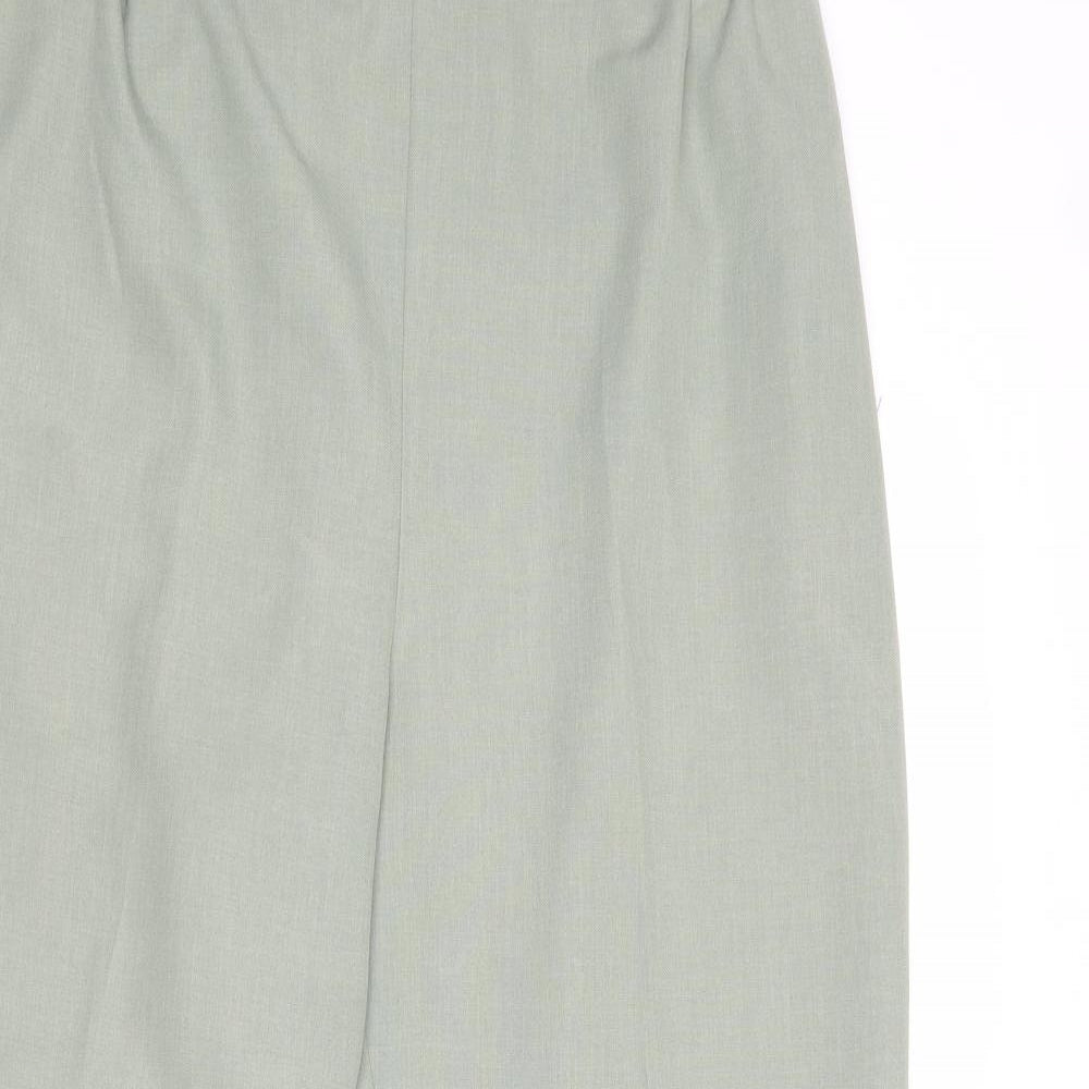 BHS Womens Green Polyester Carrot Trousers Size 14 Regular