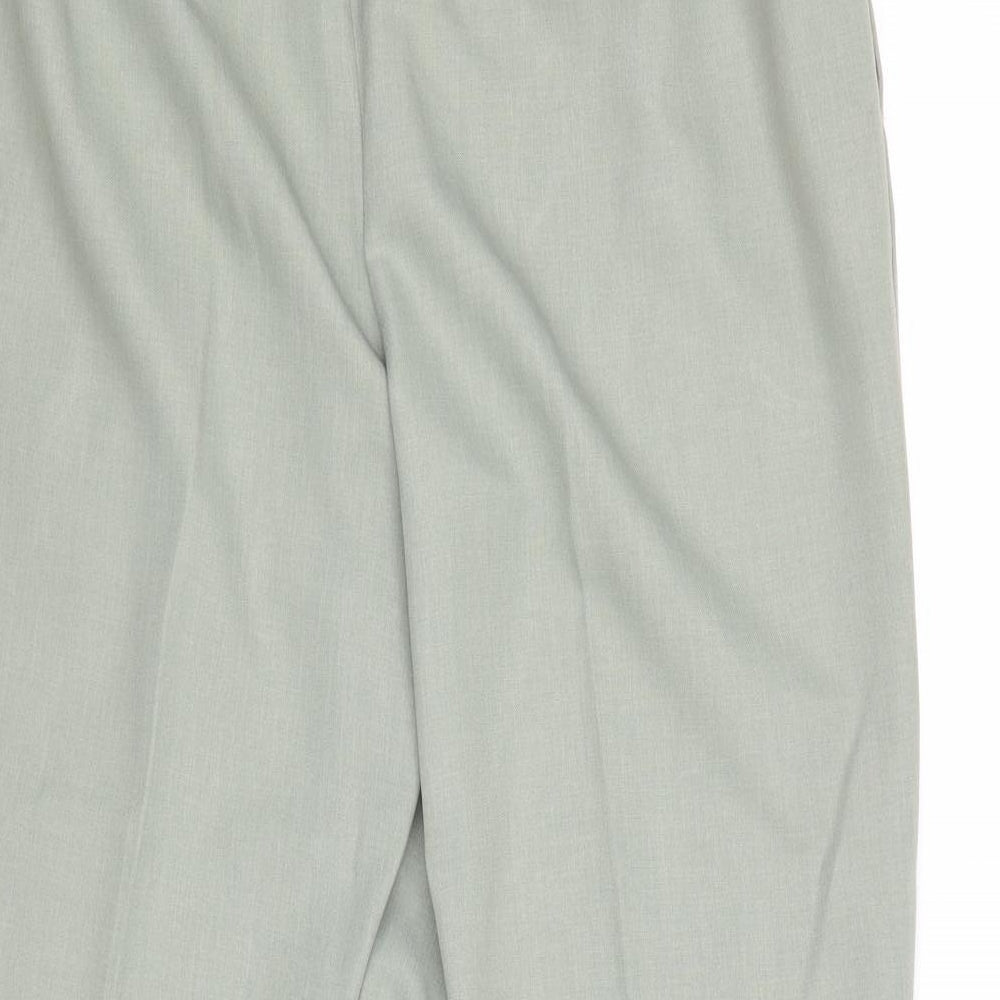 BHS Womens Green Polyester Carrot Trousers Size 14 Regular
