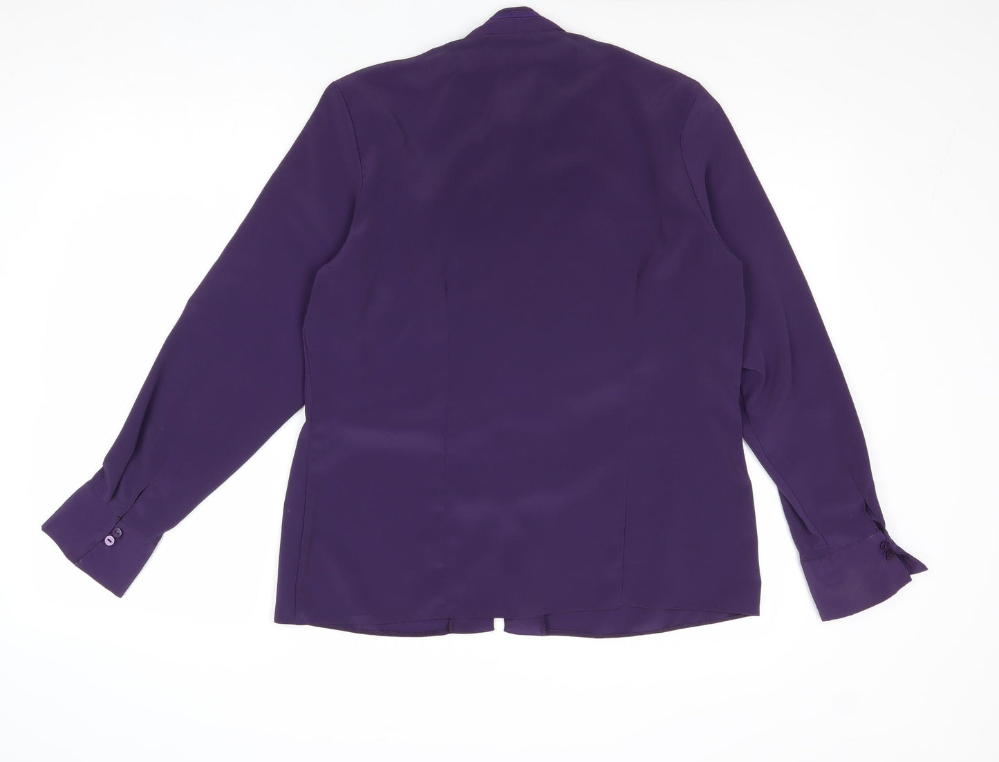Bonmarché Womens Purple Polyester Basic Button-Up Size 14 V-Neck