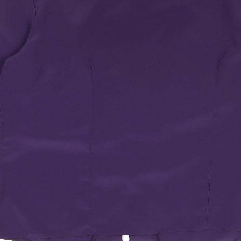 Bonmarché Womens Purple Polyester Basic Button-Up Size 14 V-Neck
