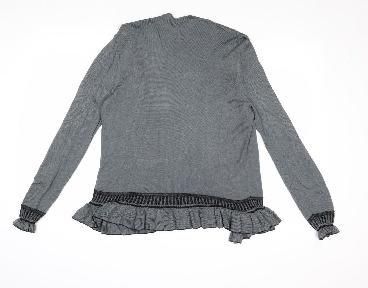 Per Una Womens Grey V-Neck Viscose Cardigan Jumper Size 12