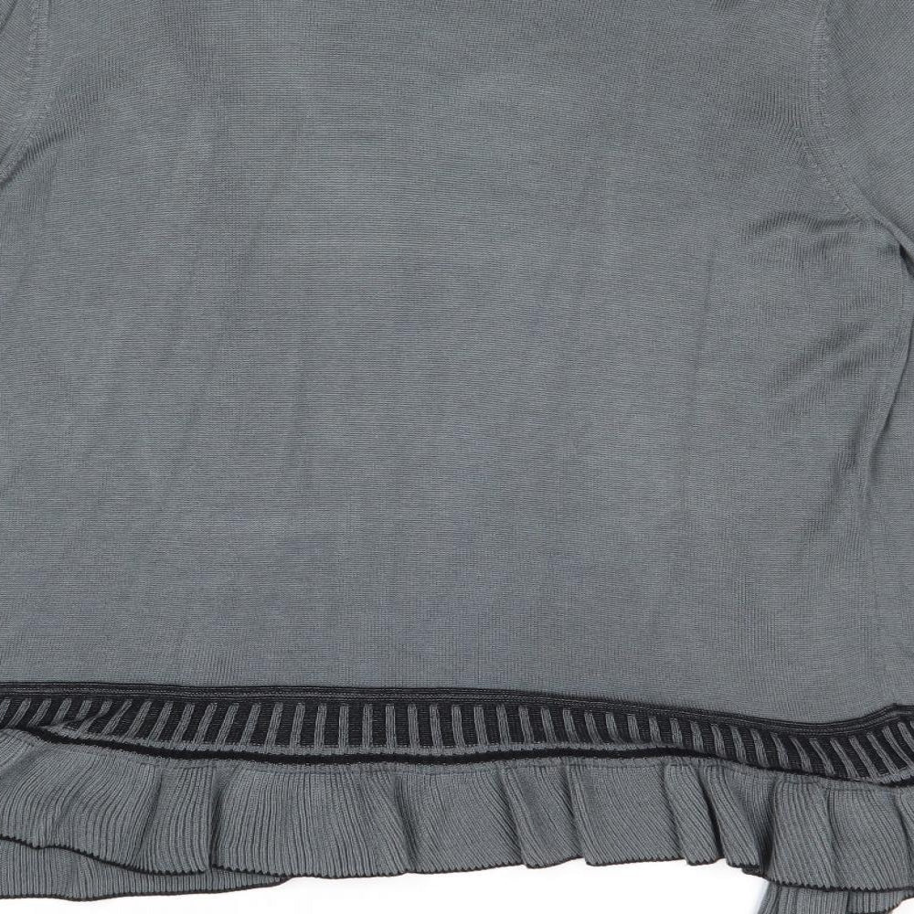 Per Una Womens Grey V-Neck Viscose Cardigan Jumper Size 12