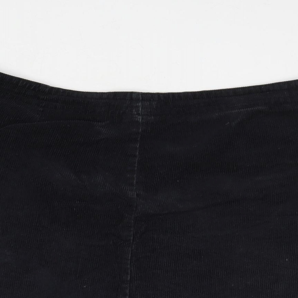 United Colors of Benetton Womens Black Cotton Mini Skirt Size 34 in Zip