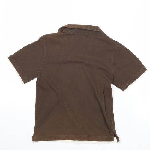 Blue Base Boys Brown Cotton Basic Polo Size 5 Years Collared Pullover