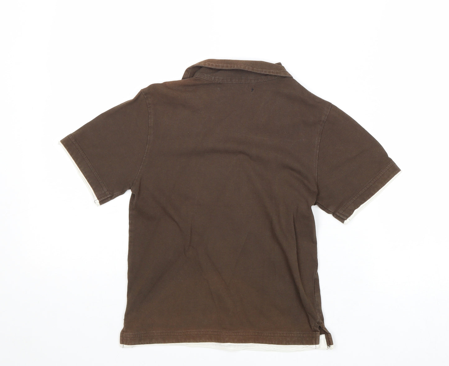 Blue Base Boys Brown Cotton Basic Polo Size 5 Years Collared Pullover