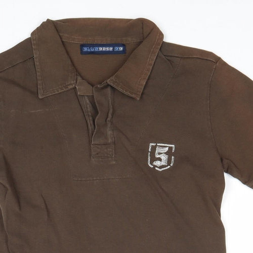 Blue Base Boys Brown Cotton Basic Polo Size 5 Years Collared Pullover