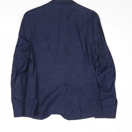 H&M Mens Blue Polyester Jacket Suit Jacket Size 34 Regular