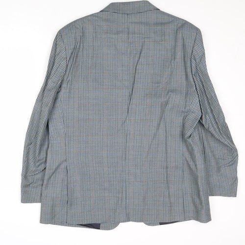 Marks and Spencer Mens Blue Geometric Wool Jacket Blazer Size 42 Regular