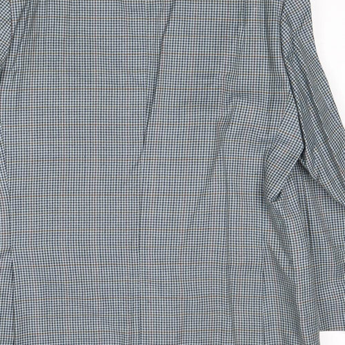 Marks and Spencer Mens Blue Geometric Wool Jacket Blazer Size 42 Regular
