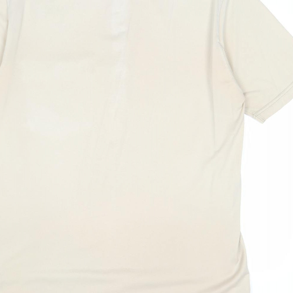 Gabicci Mens Beige Cotton Polo Size M Collared Button