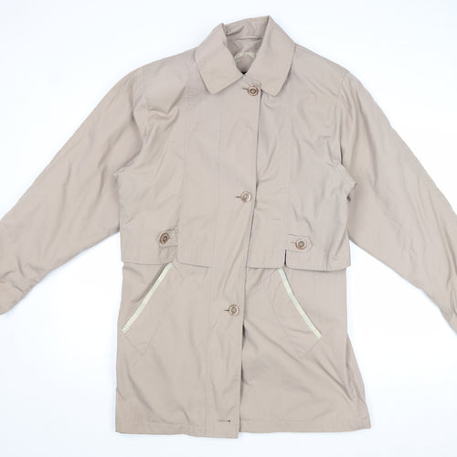 David Barry Womens Beige Jacket Size 10 Button