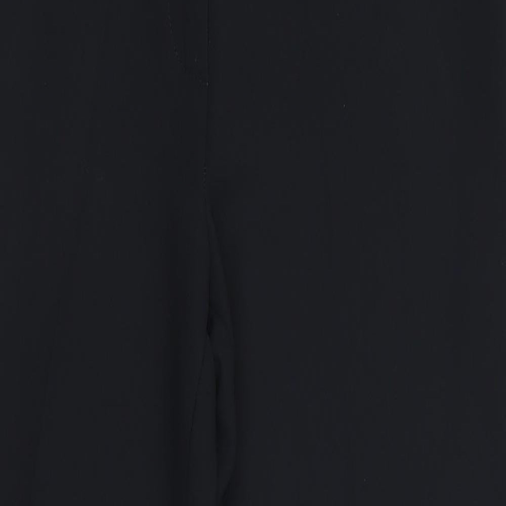 Marks and Spencer Womens Black Polyester Trousers Size 12 Regular Zip