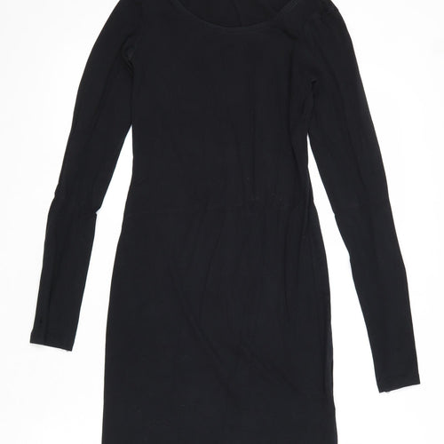 H&M Womens Black Cotton A-Line Size XS Round Neck Pullover