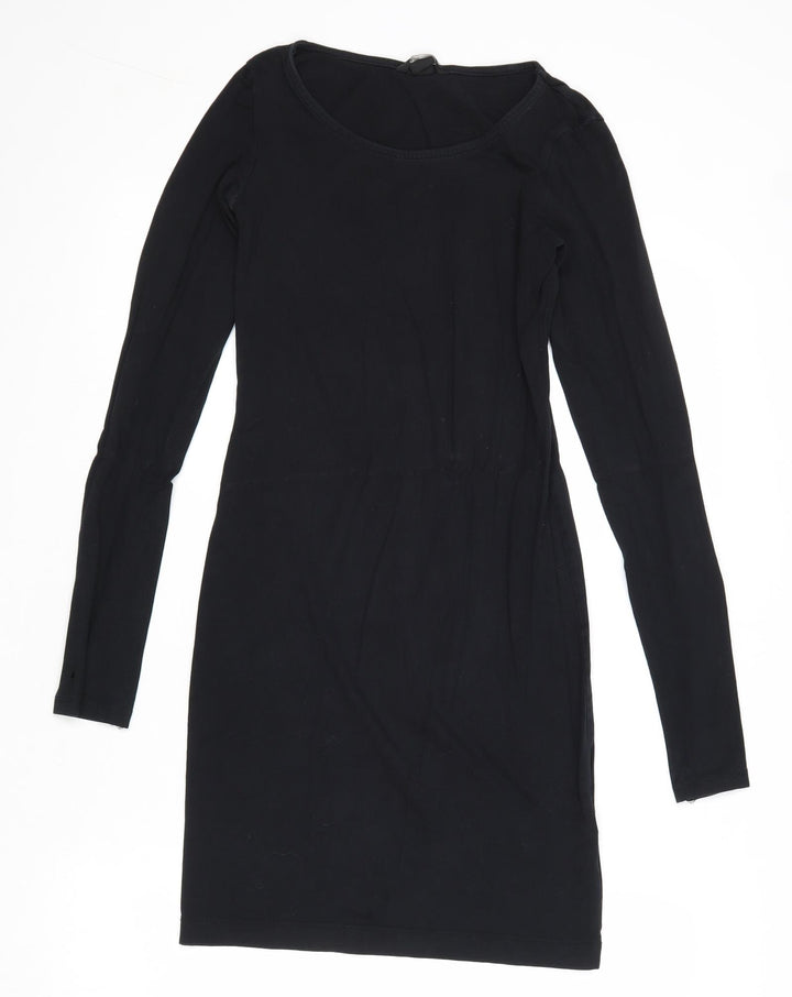 H&M Womens Black Cotton A-Line Size XS Round Neck Pullover