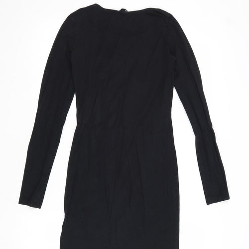 H&M Womens Black Cotton A-Line Size XS Round Neck Pullover