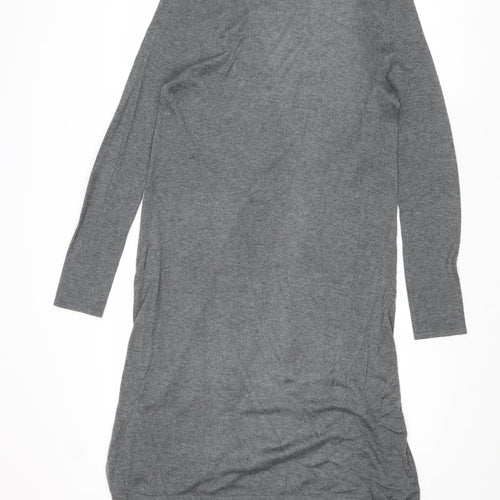Red Herring Womens Grey V-Neck Polyester Cardigan Jumper Size 10