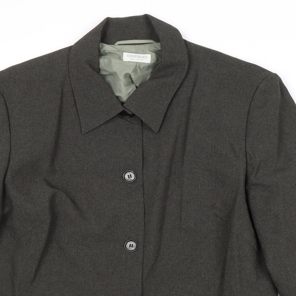 Canda Womens Brown Jacket Blazer Size 16