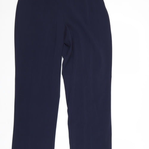 EWM Womens Blue Polyester Trousers Size 12 Regular Zip