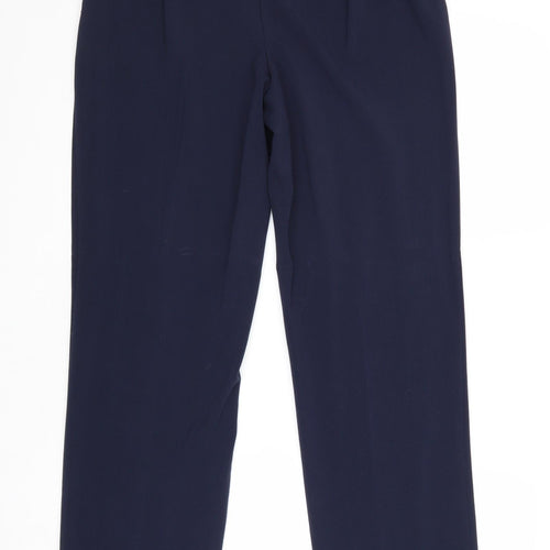 EWM Womens Blue Polyester Trousers Size 12 Regular Zip