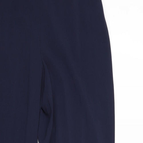 EWM Womens Blue Polyester Trousers Size 12 Regular Zip