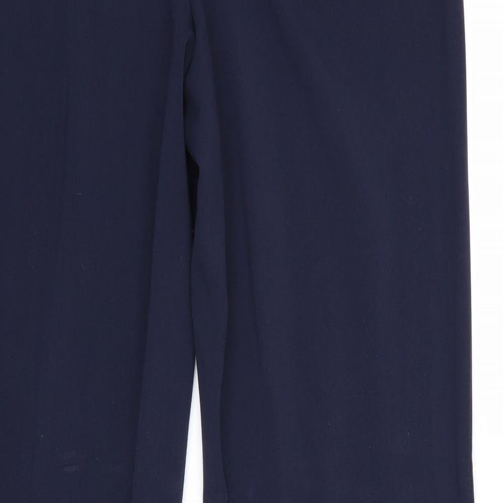 EWM Womens Blue Polyester Trousers Size 12 Regular Zip