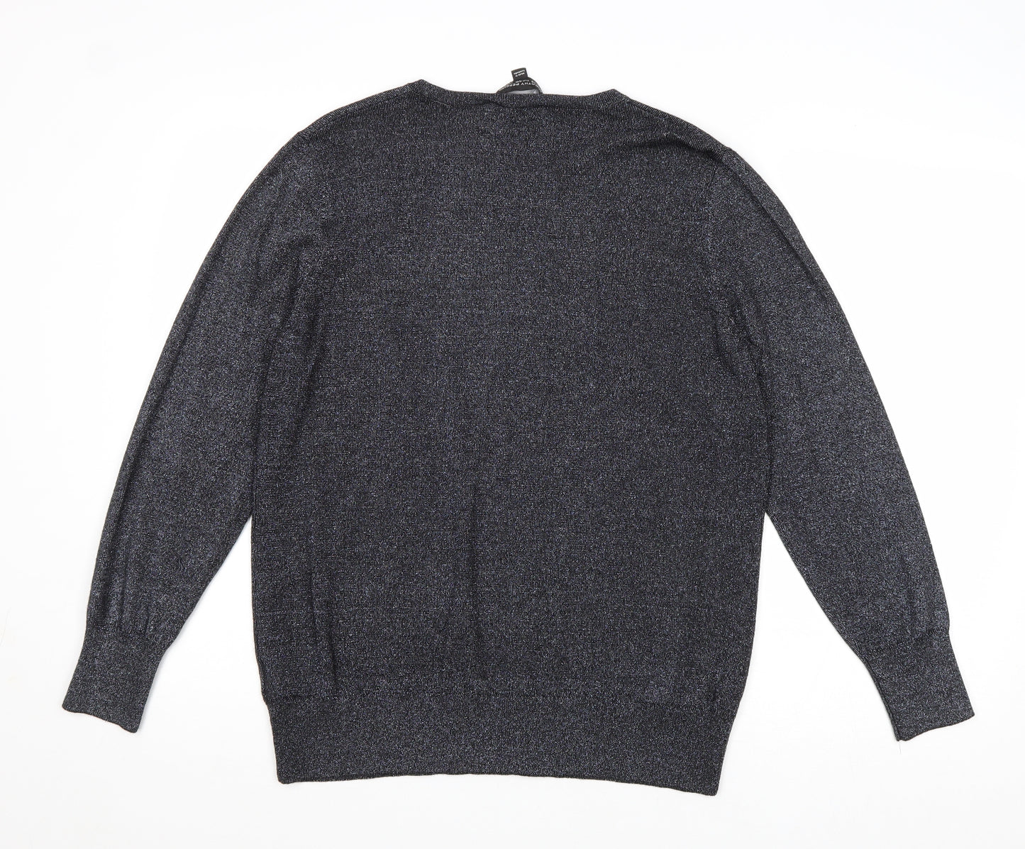 Dorothy Perkins Womens Silver Round Neck Viscose Pullover Jumper Size 18