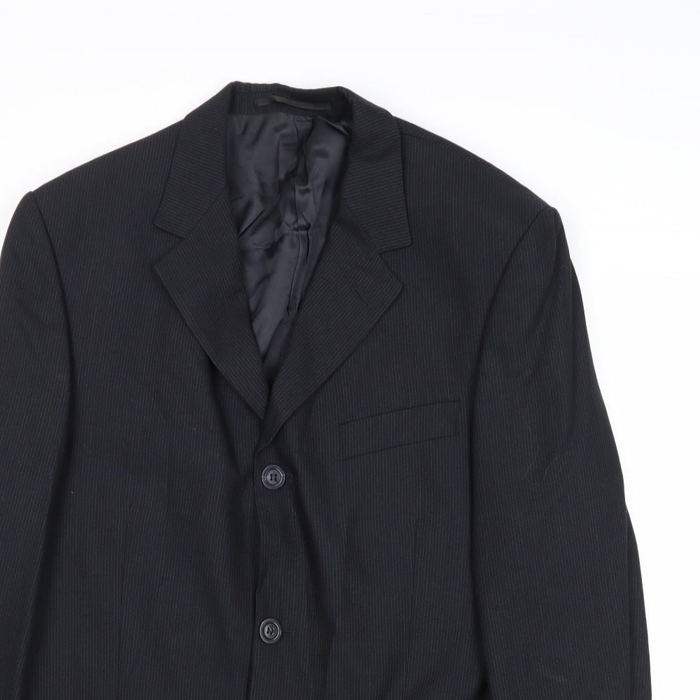 Tom English Mens Black Wool Jacket Suit Jacket Size 40 Regular